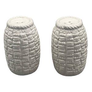 weaved pattern salt & pepper shaker white 2.75" READ